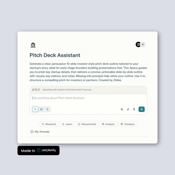 Build Winning Pitch Decks Outline in Minutes with Perplexity AI